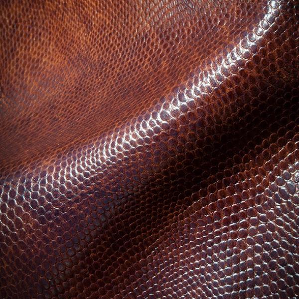 Dark Brown Embossed leather