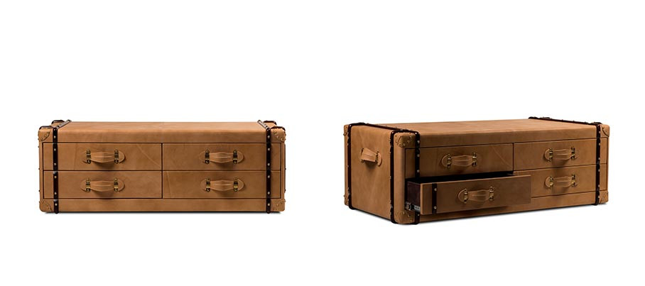 FULLY RESTORED ViNTAGE BROWN LEATHER LOUIS VUITTON SUITCASE TRUNK COFFEE  TABLE